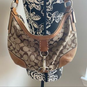 Coach Signature C Khaki and Brown Satchel